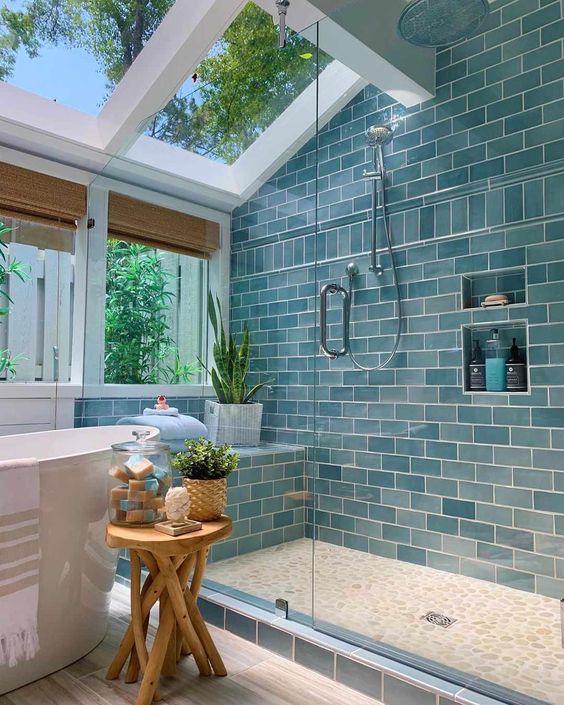 blue bathroom interior design