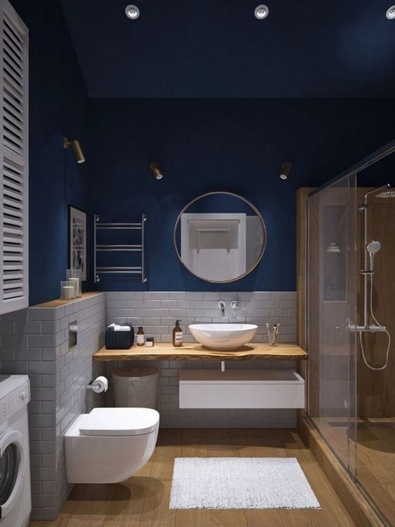 blue bathroom interior design