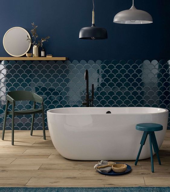 blue bathroom interior design